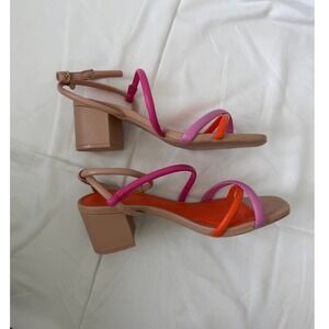 Arezzo Colorful Strappy Block Heel Sandals‎ Size 7.5